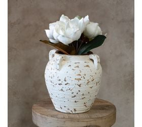 W1 8.5" Vintage White Terra Cotta Vase*