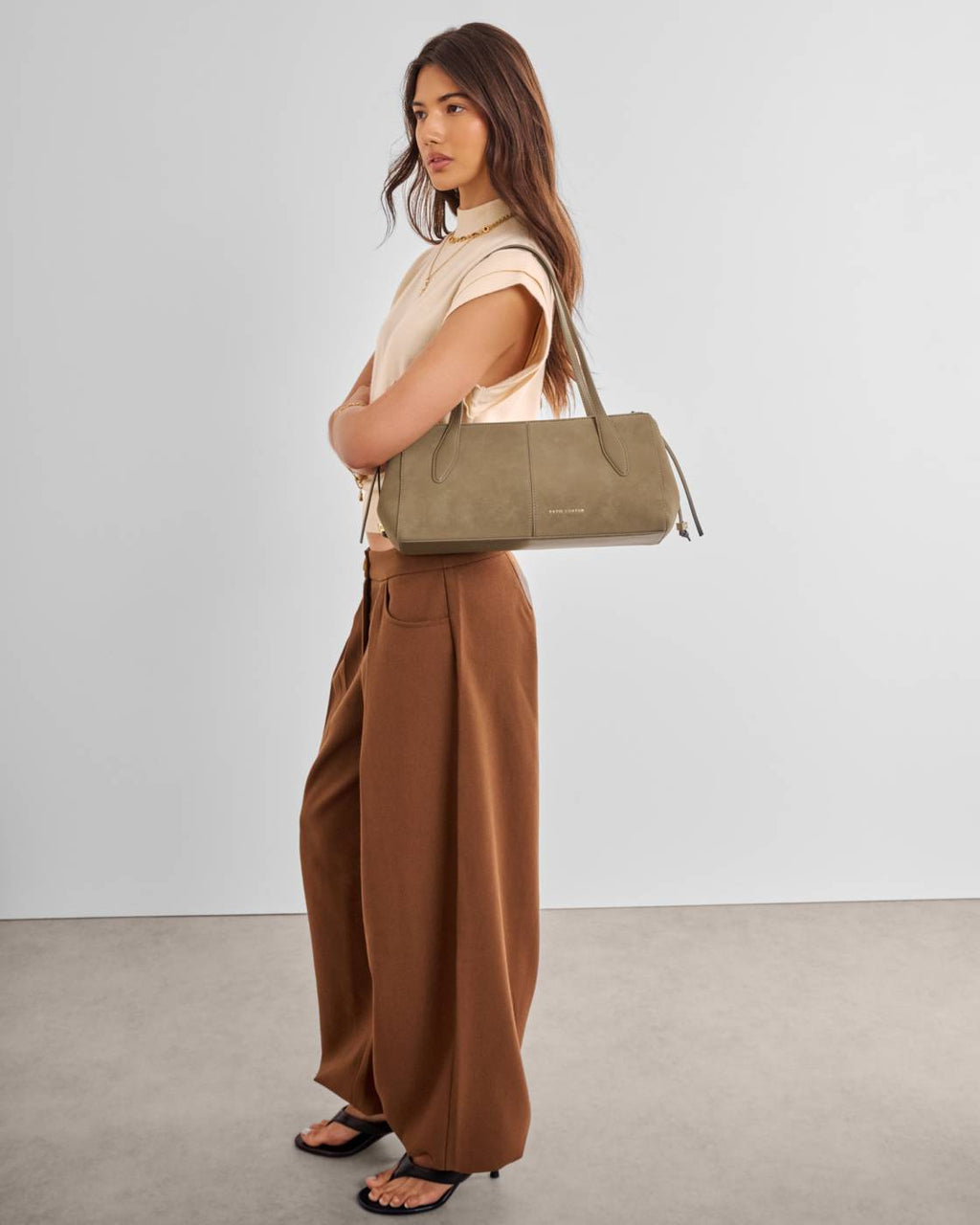 KL Taupe Hattie Shoulder Bag