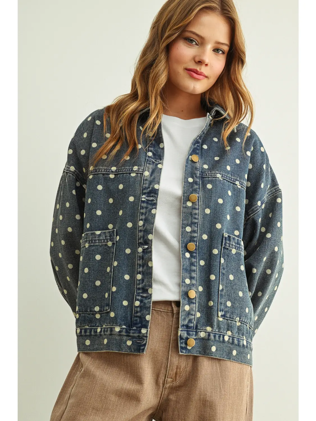 April Denim Polka Dot Jacket