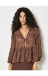 Beth Embroidered Chiffon Peplum Top