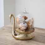 Swan Tray with Glass Cloche
