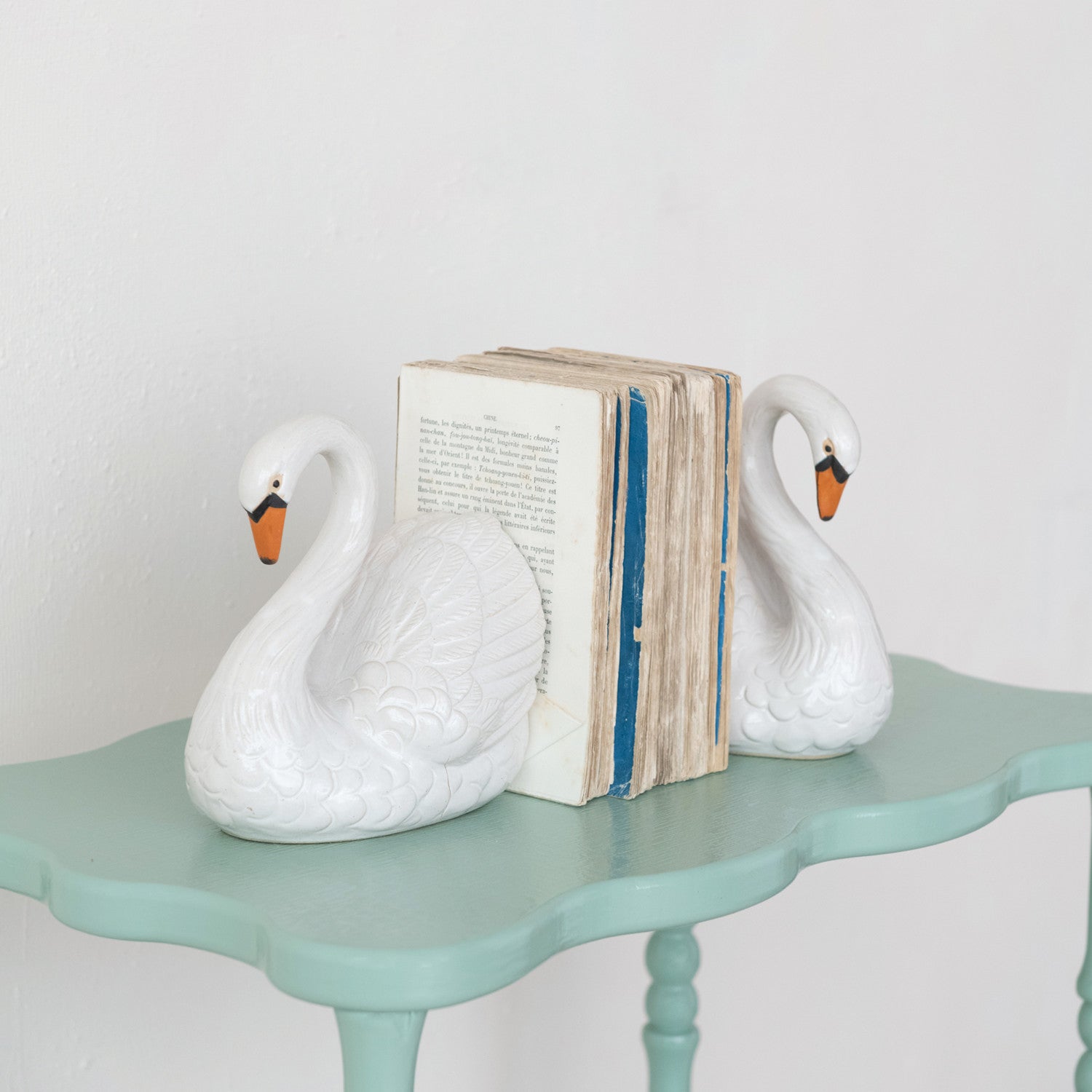 Set of 2 Swan Shaped Bookends