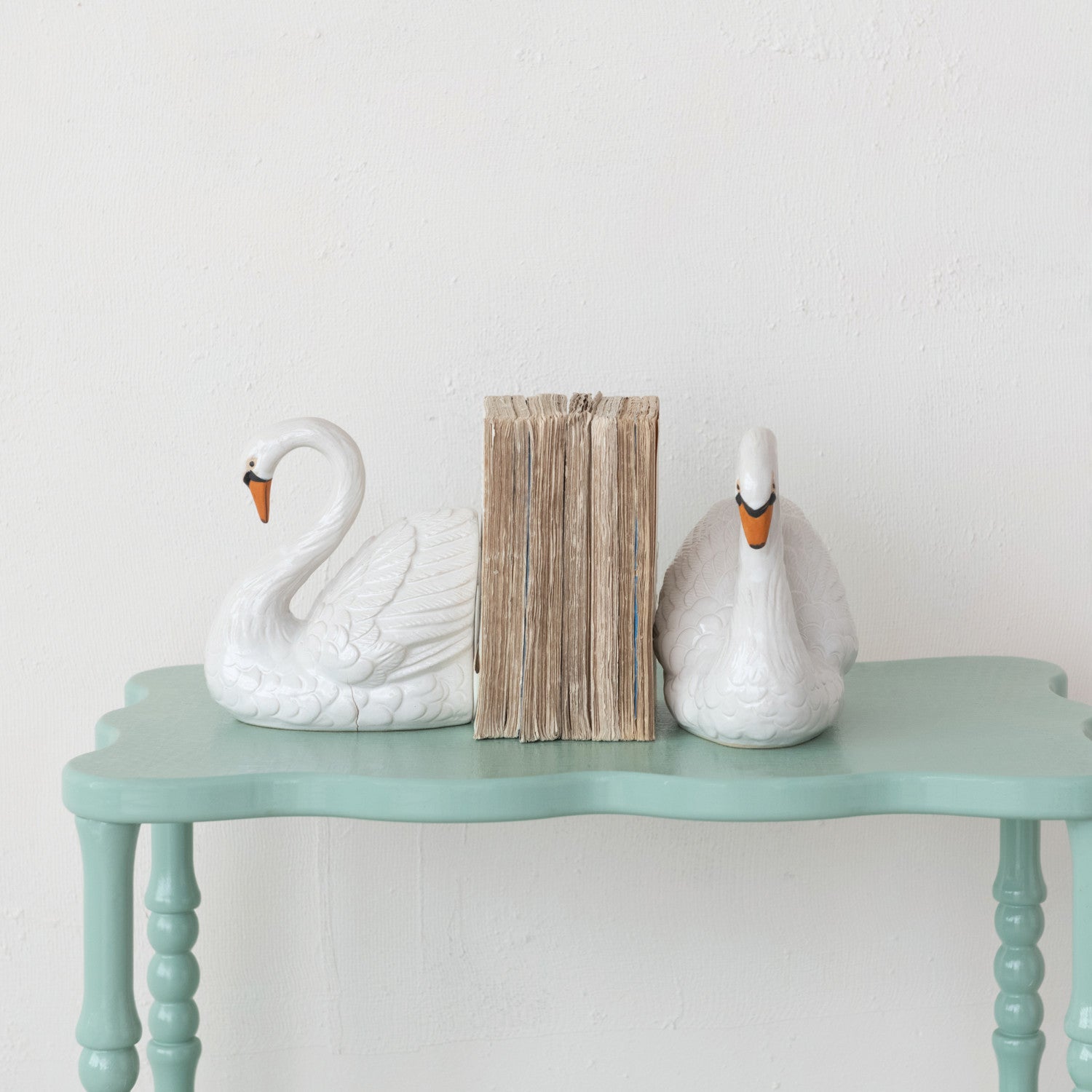 Set of 2 Swan Shaped Bookends