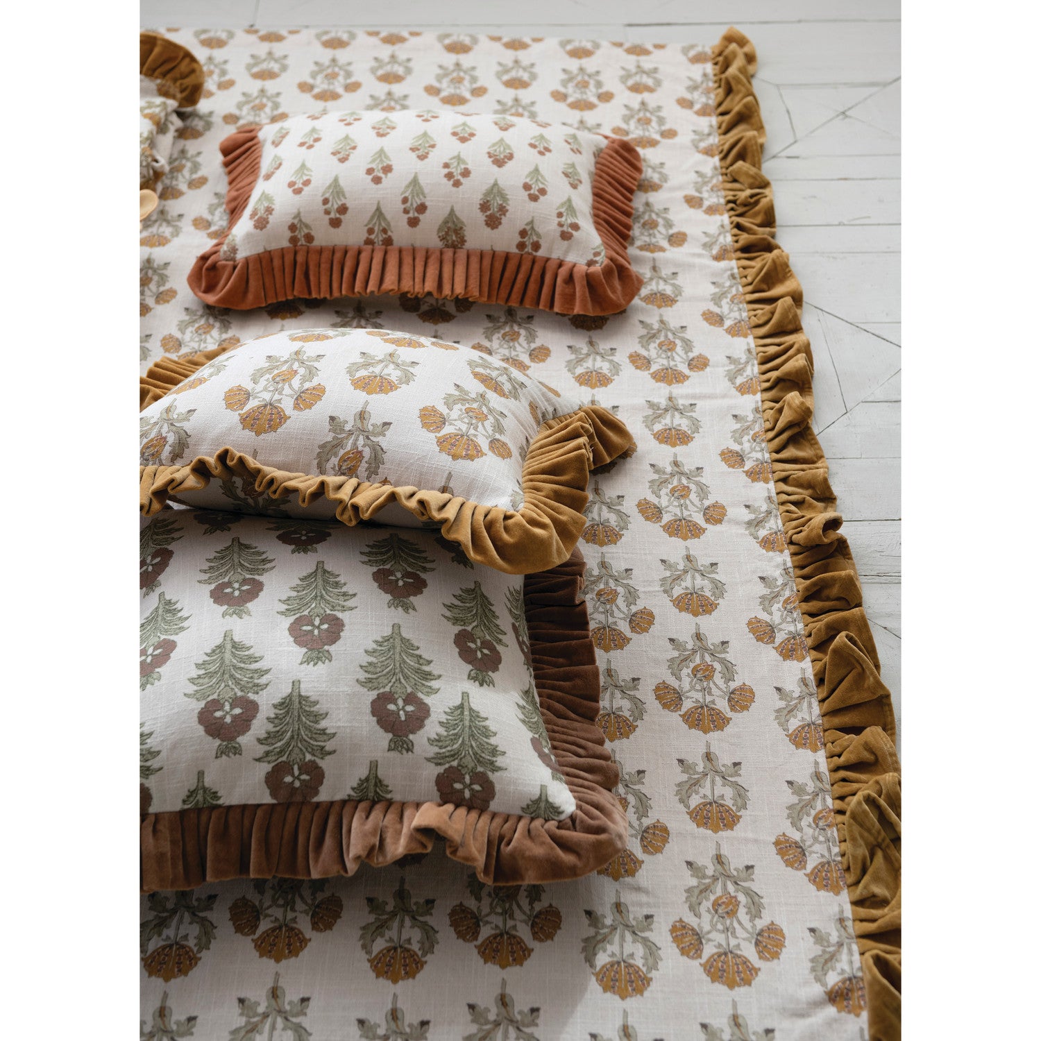 Cotton Slub Printed Lumbar Pillow