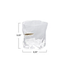 8 oz. Textured Whiskey Glass w/ Embedded Gold Finish Bullet
