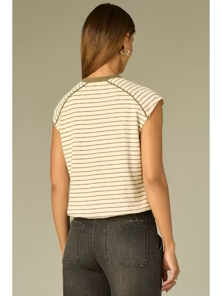 Bella Stipe Extended Shoulder Top