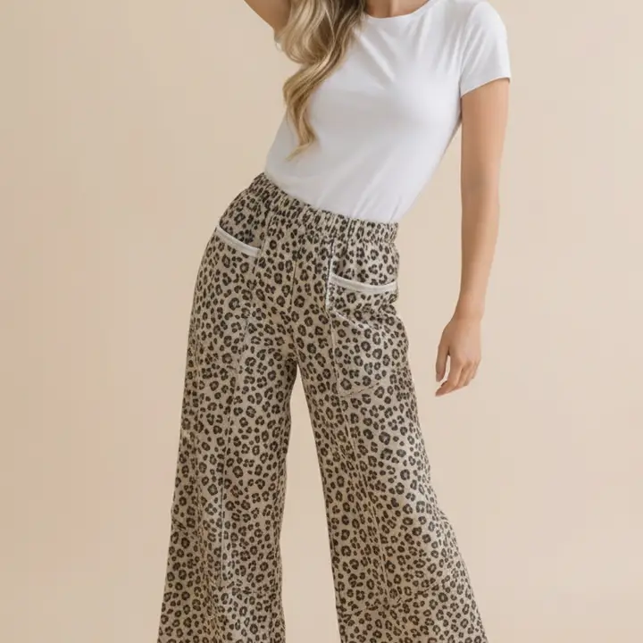 Leopard French Terry Pants