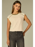 Bella Stipe Extended Shoulder Top