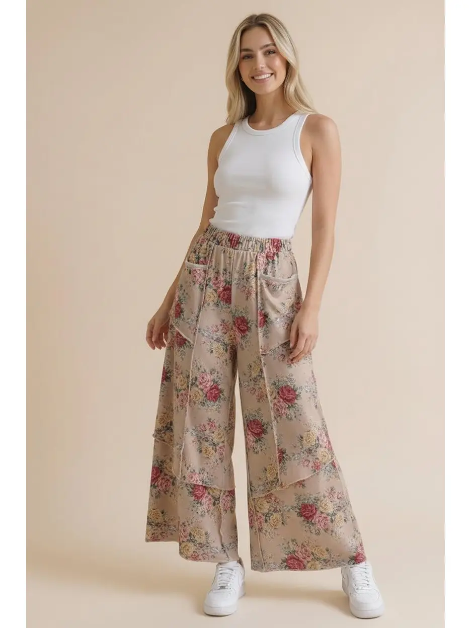 Rose Vintage Floral Pants