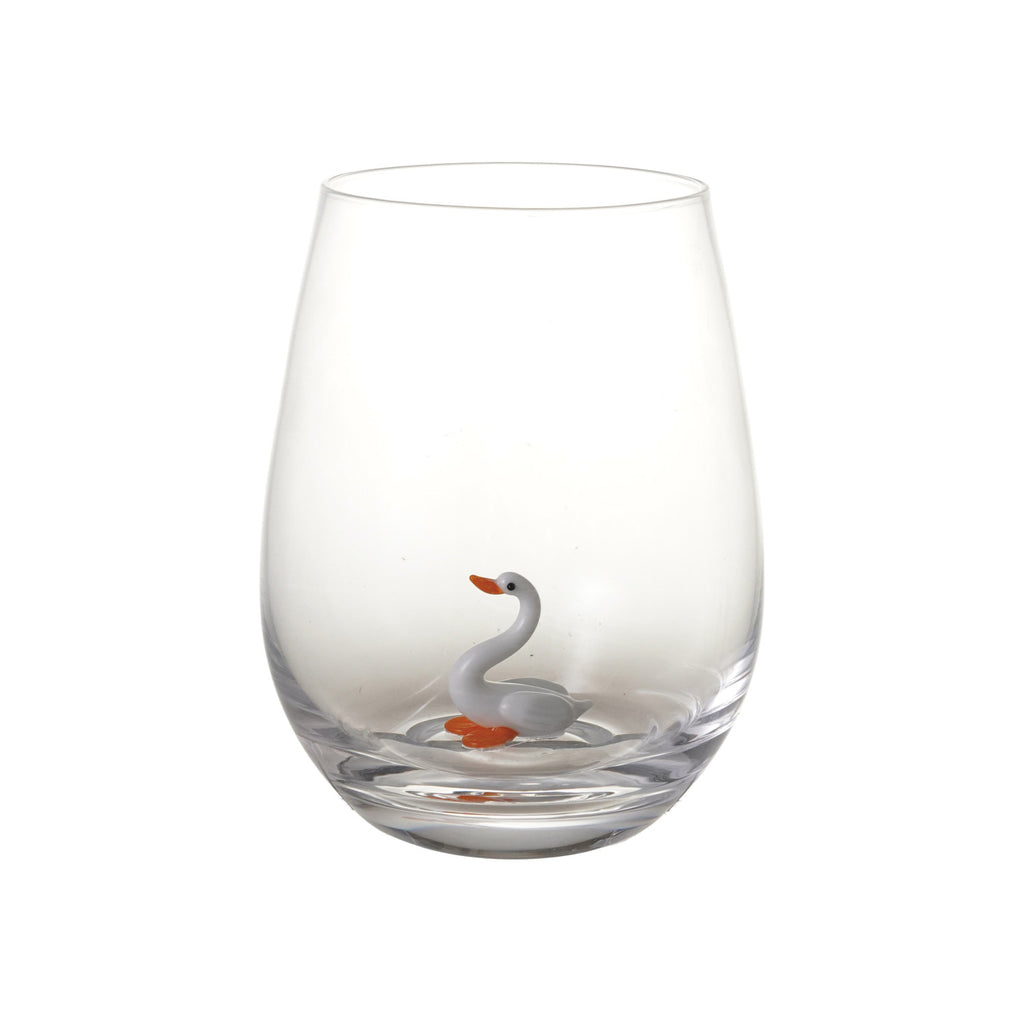 18oz. Wine Glass with Swan