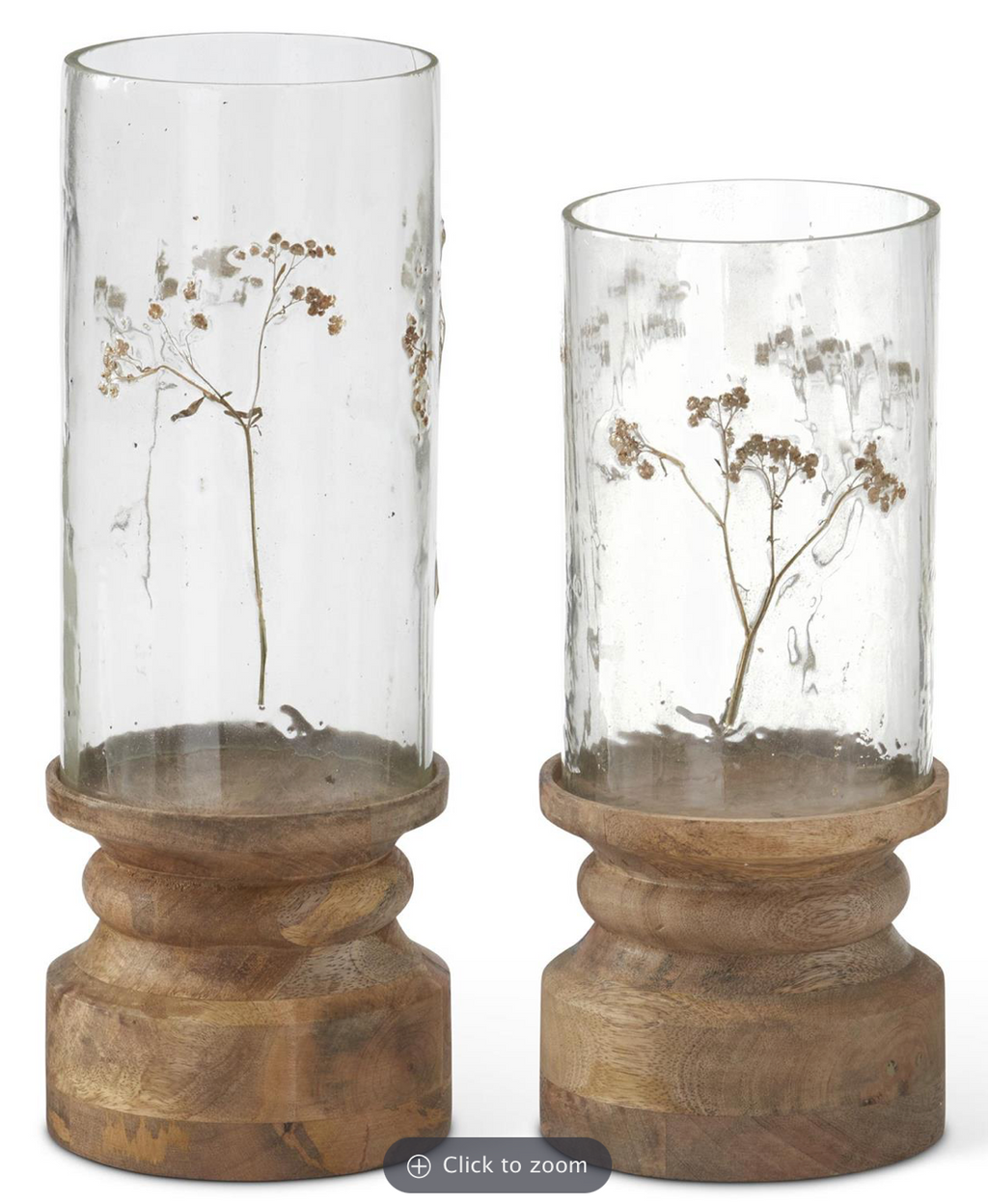 KK 19570A Dried Floral Hurricane Candleholder - Small