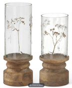 KK 19570A Dried Floral Hurricane Candleholder - Small