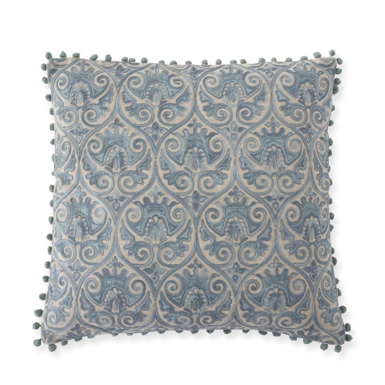KK 19472A Blue Crest Embroidered Pillow - Regular