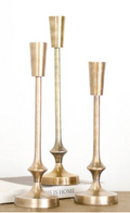 PD S/3 Gold Finish Candle Pillars